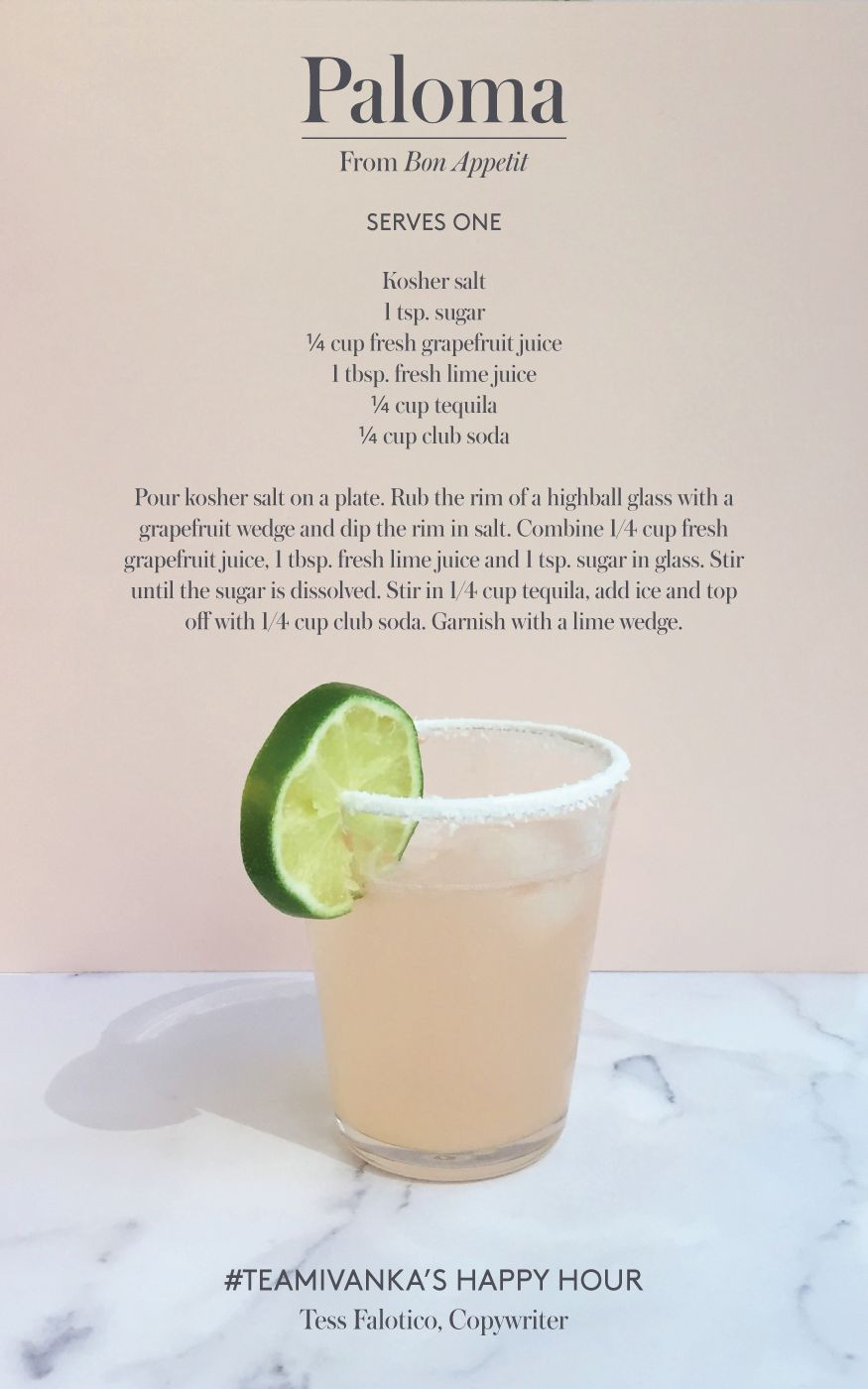 Summer Tequila Drinks
 Summer cocktail courtesy of TeamIvanka Hold the salt on