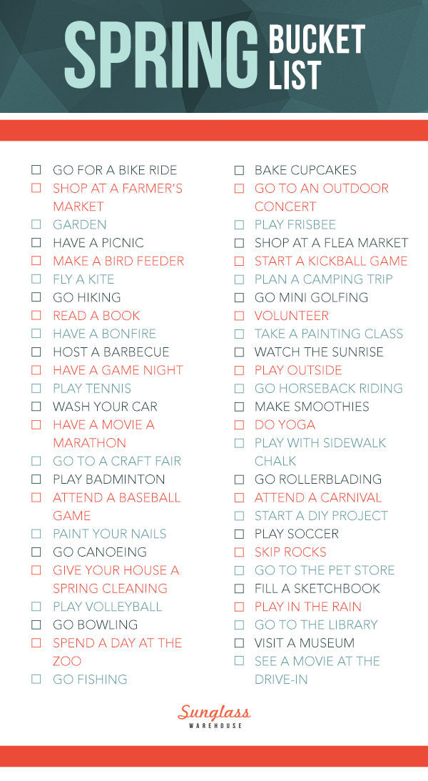 Things To Do In Spring Ideas
 Spring Bucket List s and for