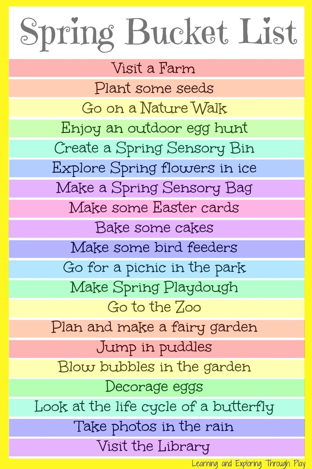 Things To Do In Spring Ideas
 Spring Bucket List For Kids and Families Spring