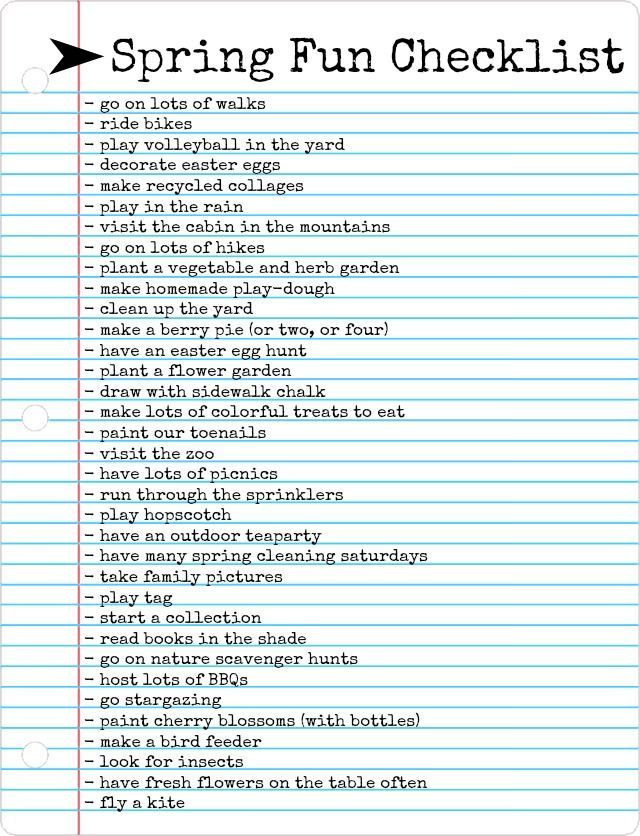 Things To Do In Spring Ideas
 The Freckled Fox Spring Fun Checklist Lots of fun ideas