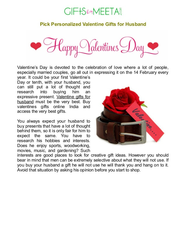 Unique Valentine Gift Ideas For Husband
 Pick Personalized Valentine Gifts for Husband