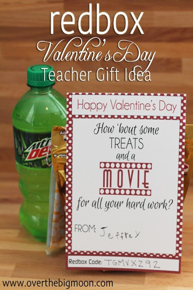 Valentine Teacher Gift Ideas
 Redbox Valentines Teacher Gift Idea Over The Big Moon