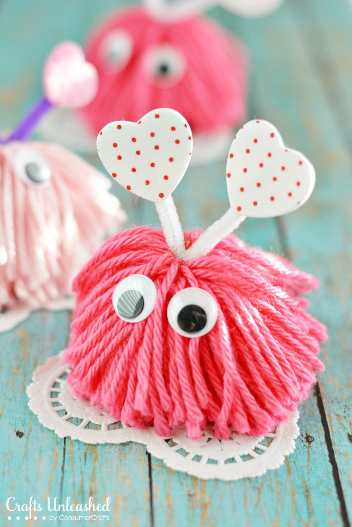 Valentines Day Crafts
 Valentine Craft Pom Pom Monsters Tutorial