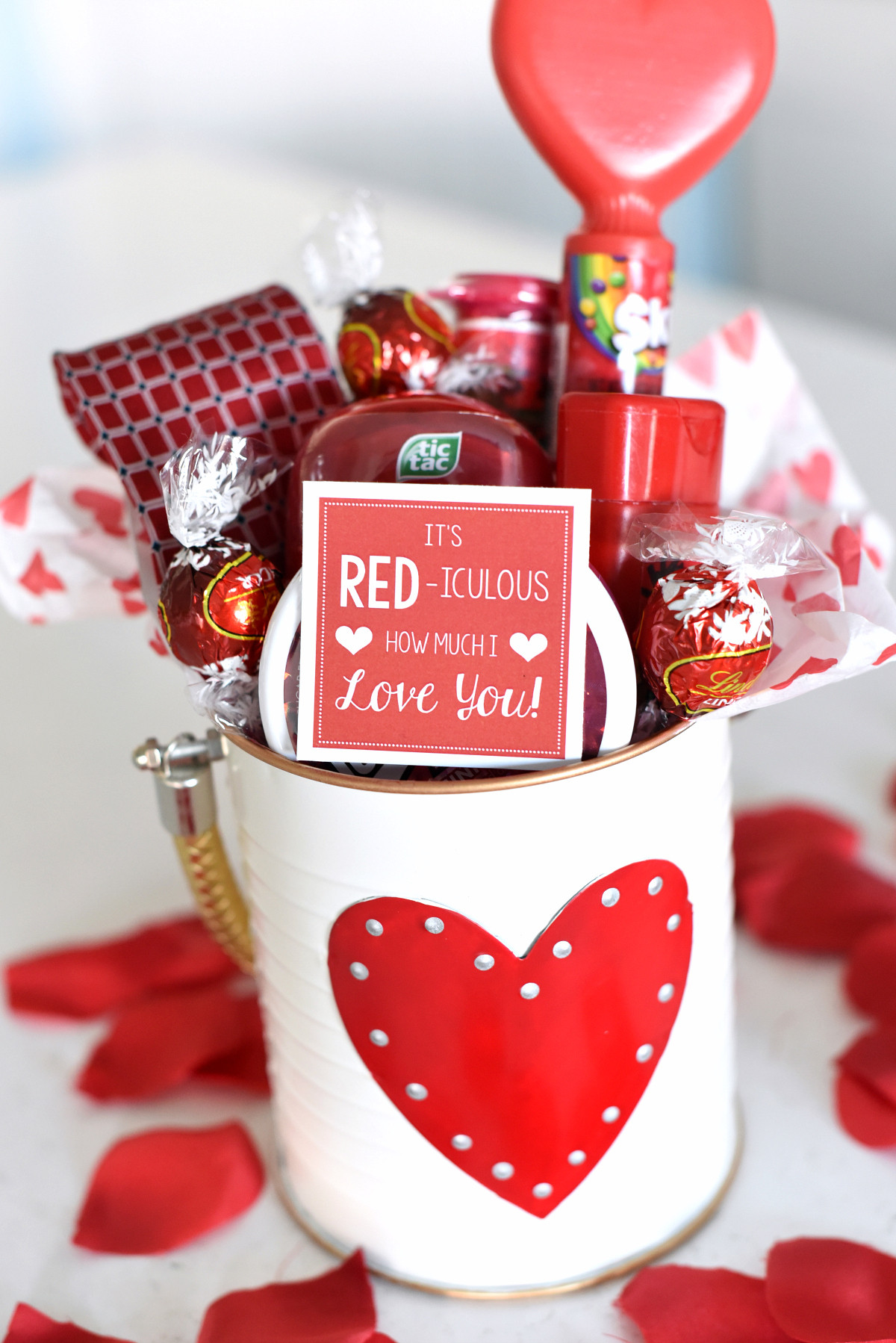 Valentines Day Gift Idea
 Cute Valentine s Day Gift Idea RED iculous Basket
