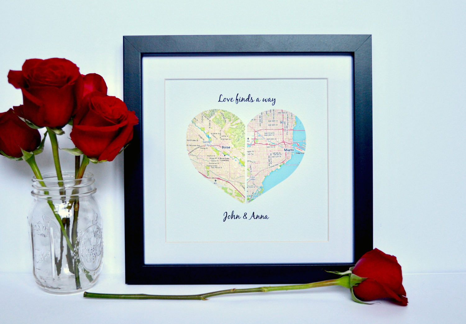 Valentines Day Ideas For Her Long Distance
 Valentines Gift for Him Gift for Her Personalized Map Print