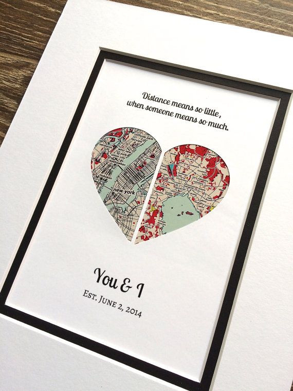 Valentines Day Ideas For Her Long Distance
 Long Distance Relationship Map Art Christmas Gift Gift