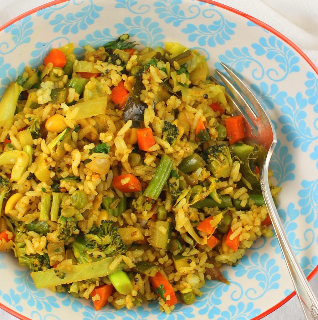 Veg Fried Rice
 Indian Style Ve able Fried Rice