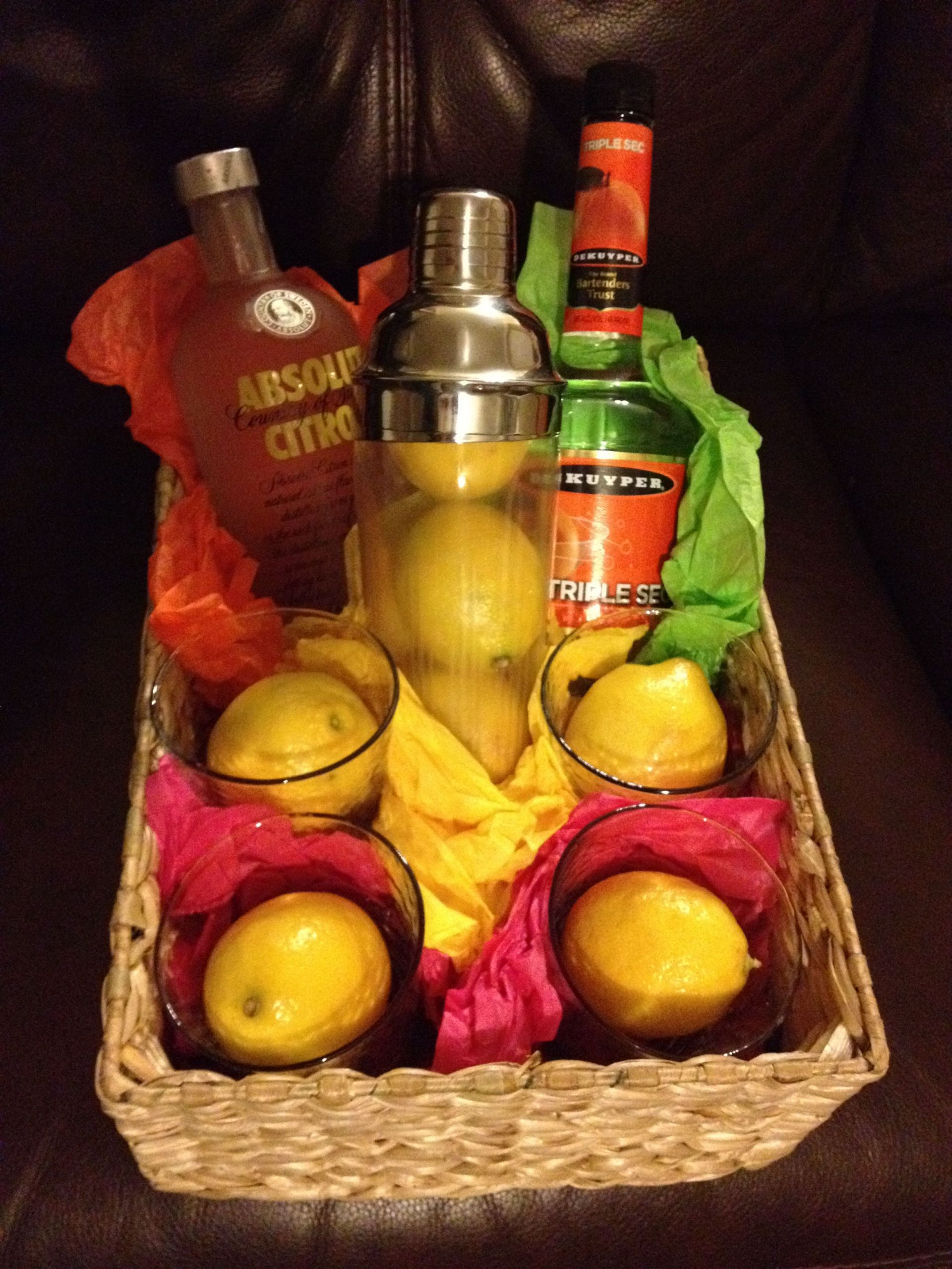Vodka Gift Basket Ideas
 Lemon drop martini t basket