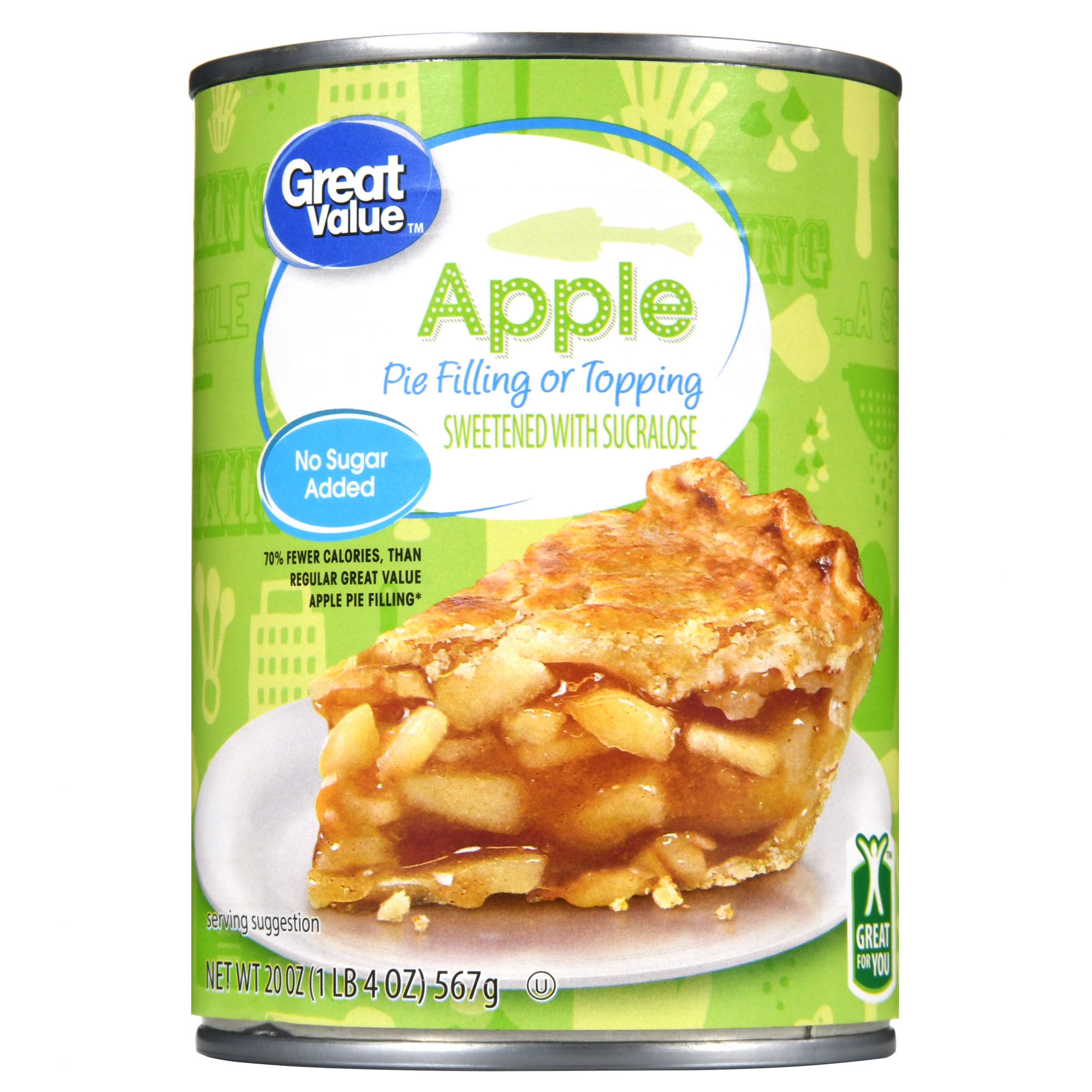 Walmart Apple Pie
 Great Value No Sugar Added Apple Pie Filling or Topping