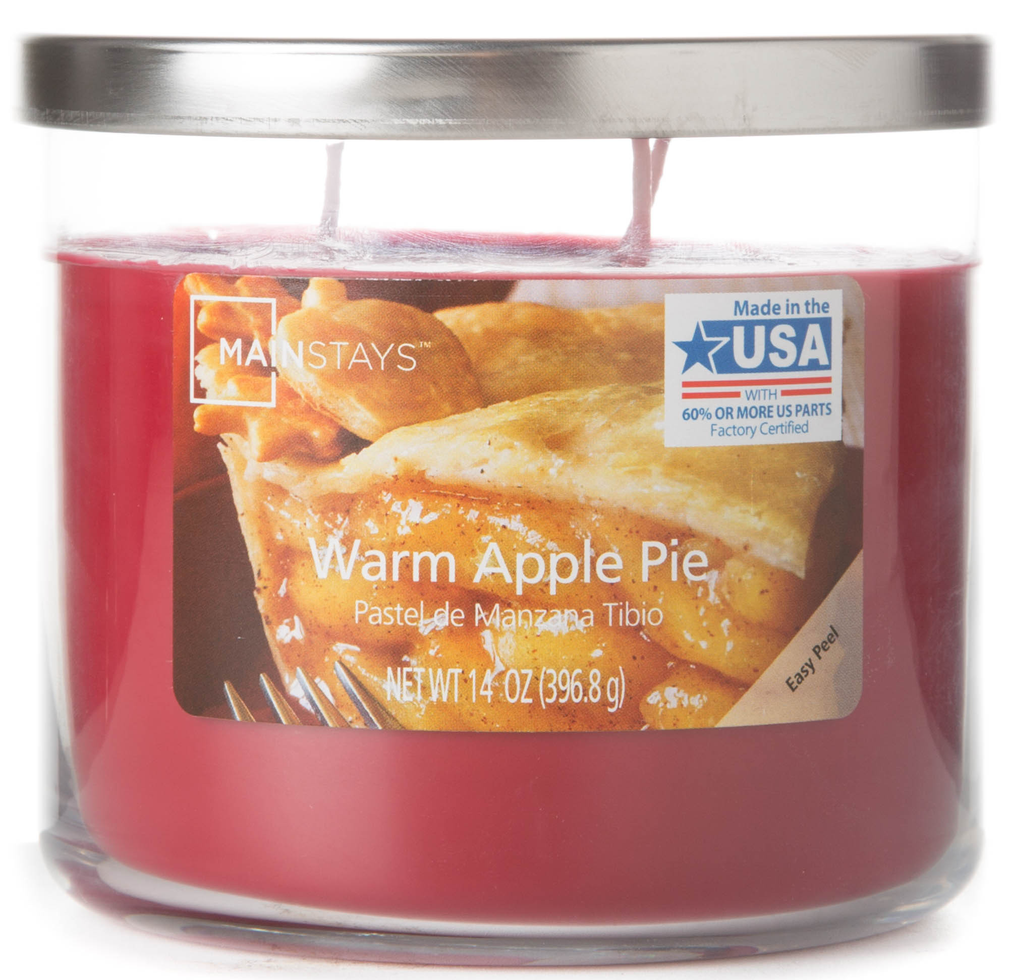 Walmart Apple Pie
 Mainstays 14 Ounce Warm Apple Pie Chrome Lid Jar Candle