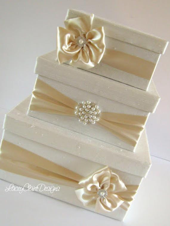 Wedding Gift Card Boxes Ideas
 Wedding Card Box Money Box Gift Card Box Holder Custom Made to