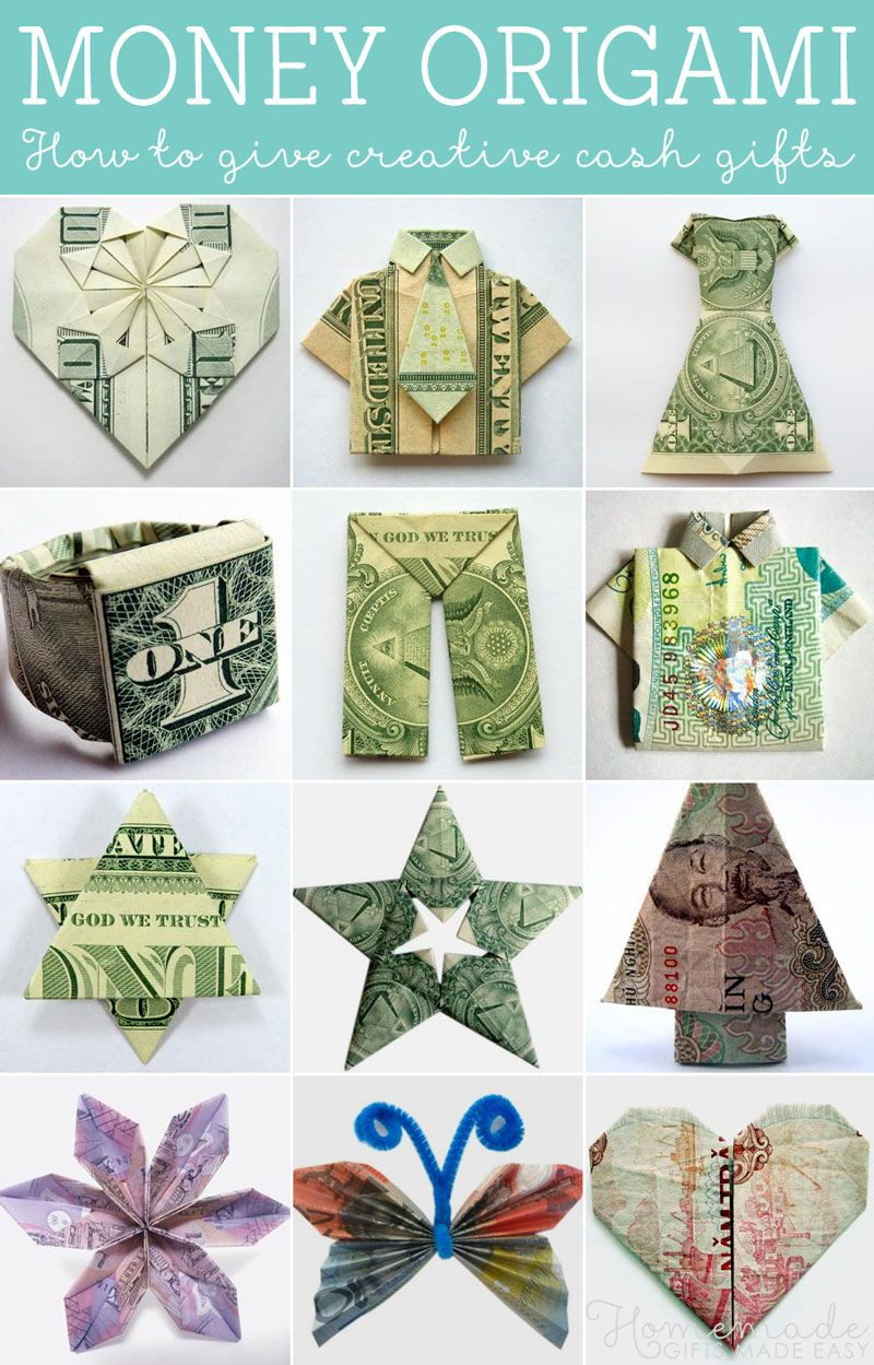 Wedding Gift Money Ideas
 How to fold Money Origami or Dollar Bill Origami