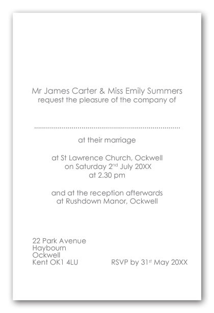 Wedding Invitation Wording From Bride And Groom
 Wedding Invitation Wording Bride and Groom as hosts day