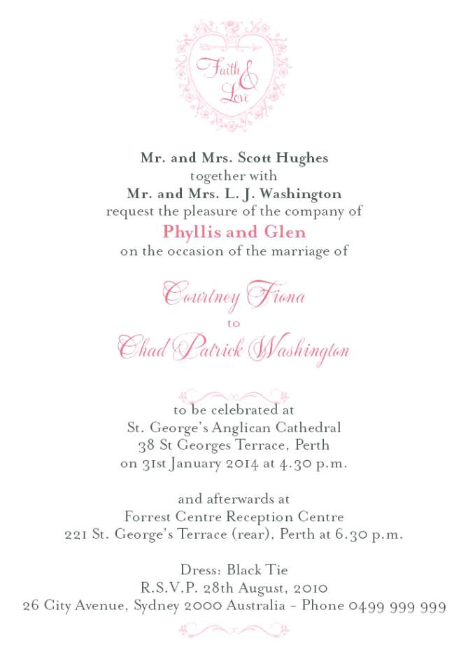 Wedding Invitation Wording From Bride And Groom
 Bride And Groom Wedding Invitation Wording