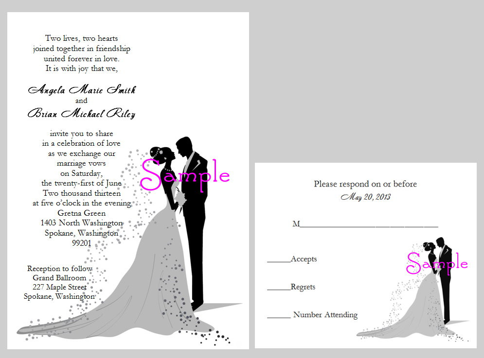 Wedding Invitation Wording From Bride And Groom
 Wedding Invitation From Bride And Groom