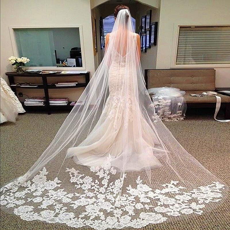 Wedding Lace Veils
 2015 Hot Sale 3 Meter Long Tulle Wedding Accesories Lace