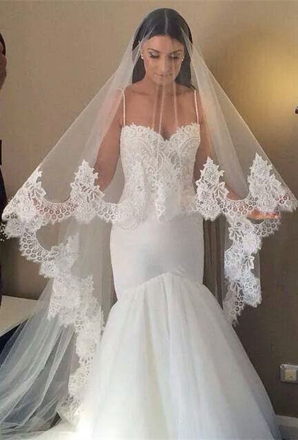 Wedding Lace Veils
 2019 New Beautiful Wedding Veil From Babyonlinedress Lace
