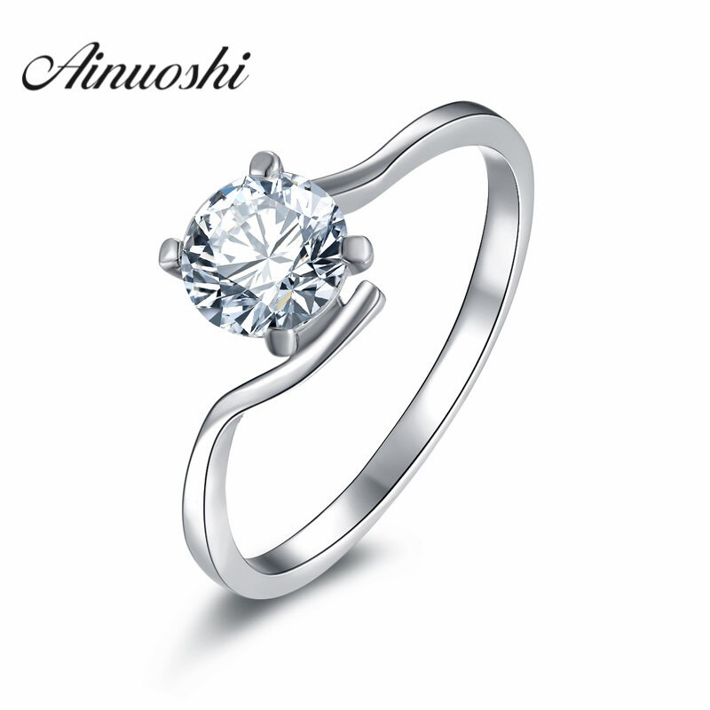 Wedding Ring Stores
 Aliexpress Buy AINOUSHI 2017 Round Cut Solitaire