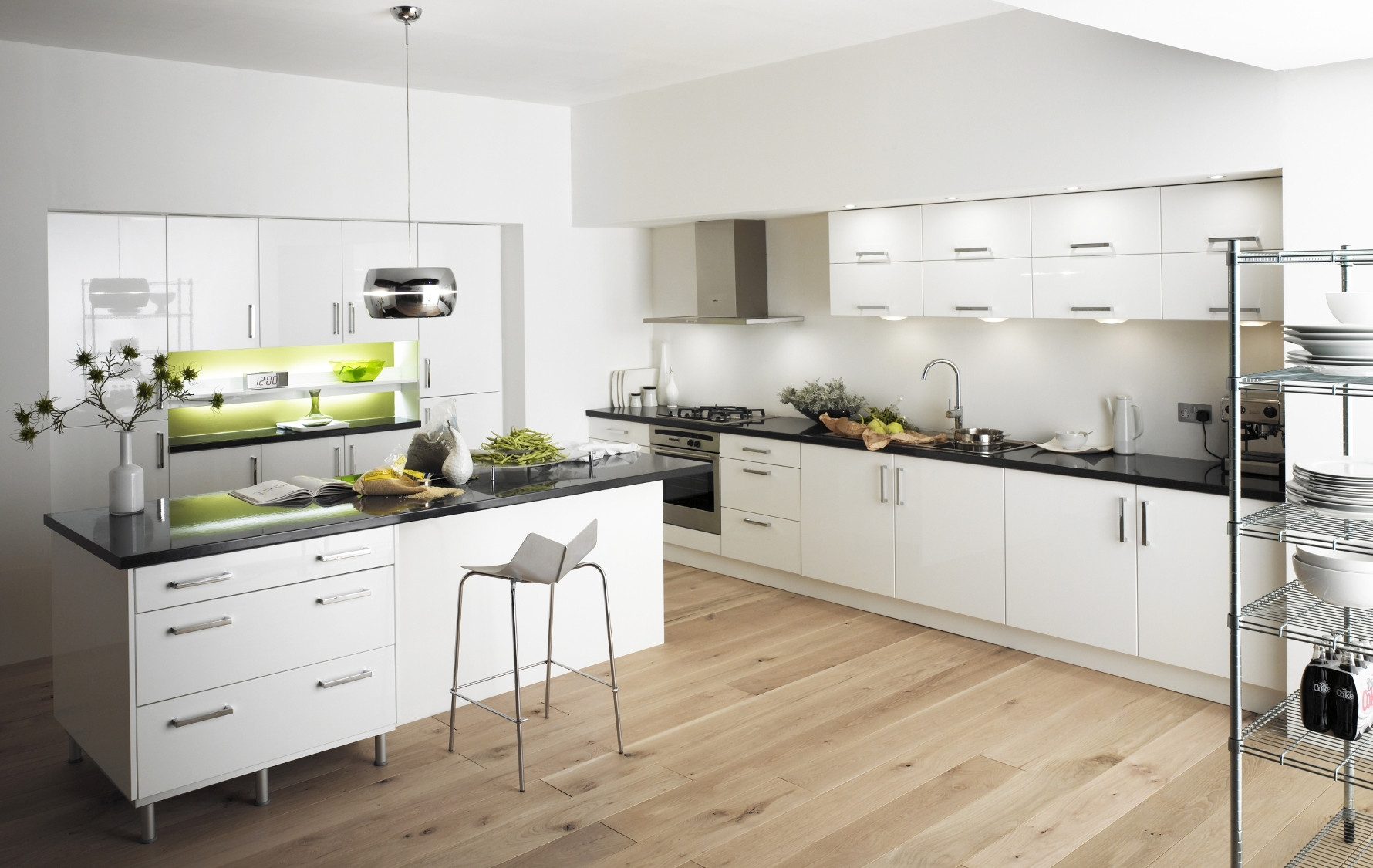 White Contemporary Kitchen Cabinets
 41 Small Kitchen Design Ideas InspirationSeek