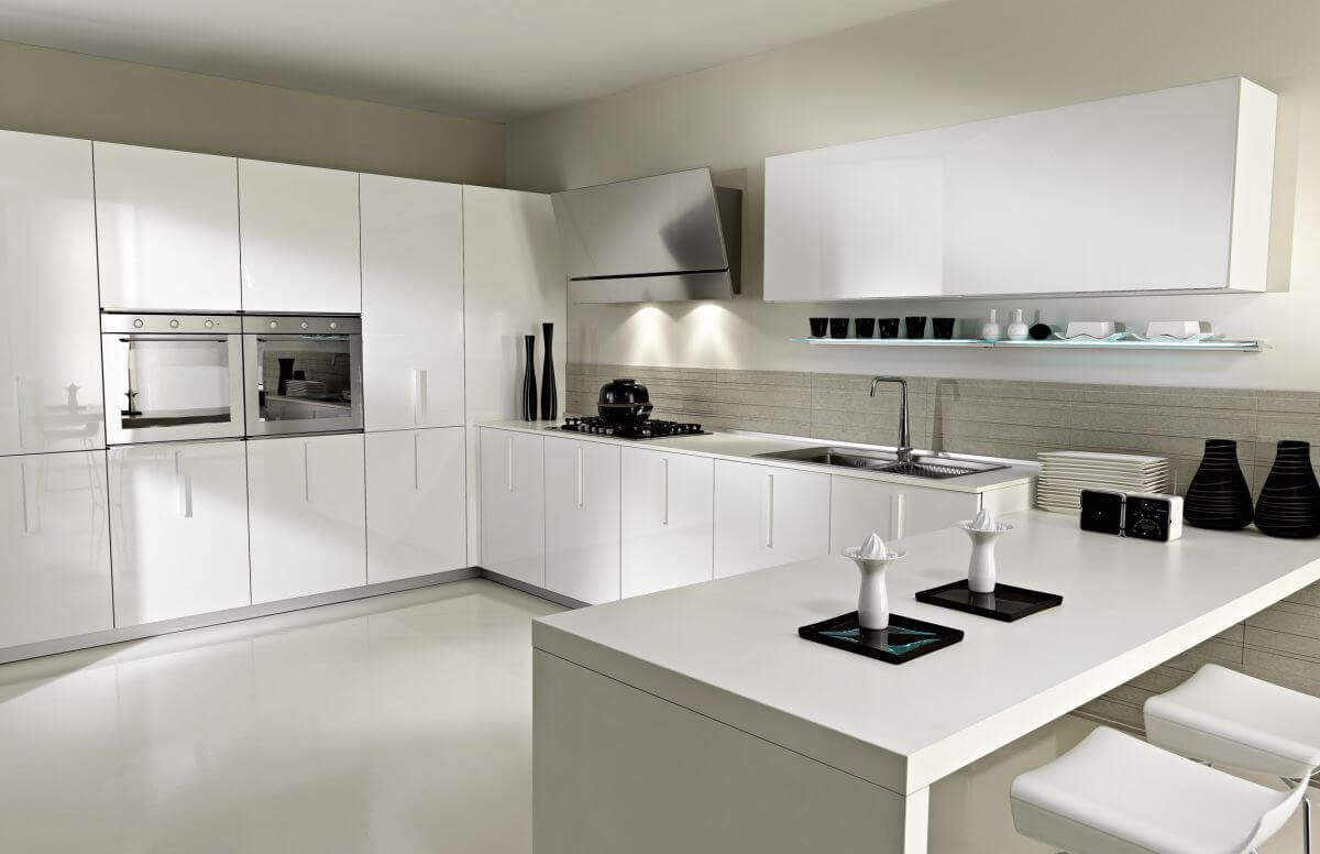 White Contemporary Kitchen Cabinets
 15 Serene White Kitchen Interior Design Ideas s