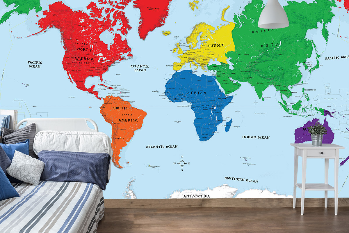 World Map Kids Room
 Early Learning Kids Room World Map Wall Mural
