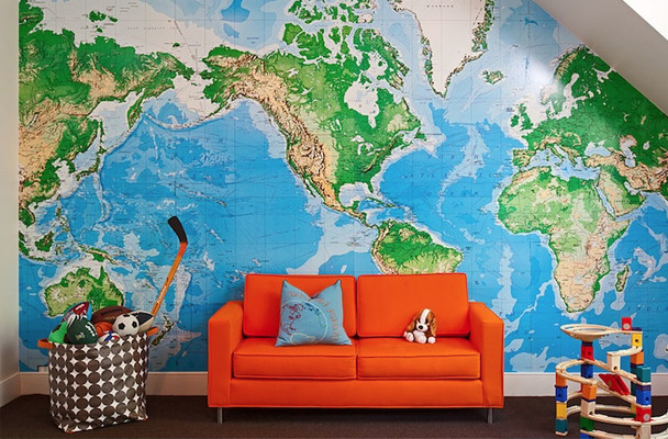 World Map Kids Room
 Five beautiful world maps for kids’ rooms