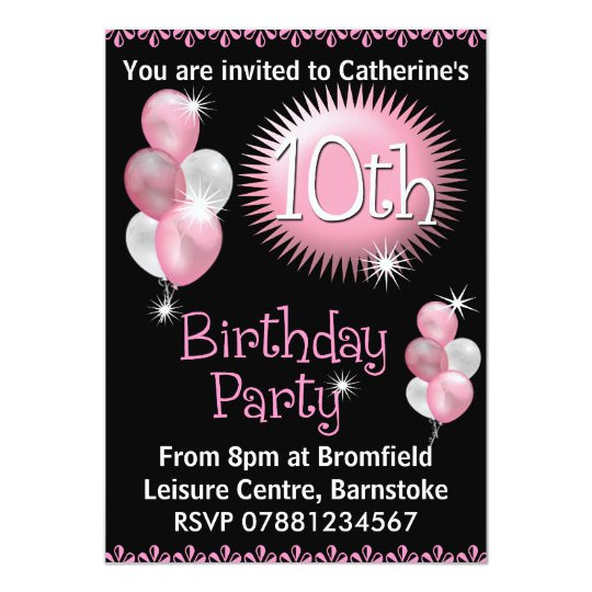 10th Birthday Invitation
 10th Birthday Party Invitation