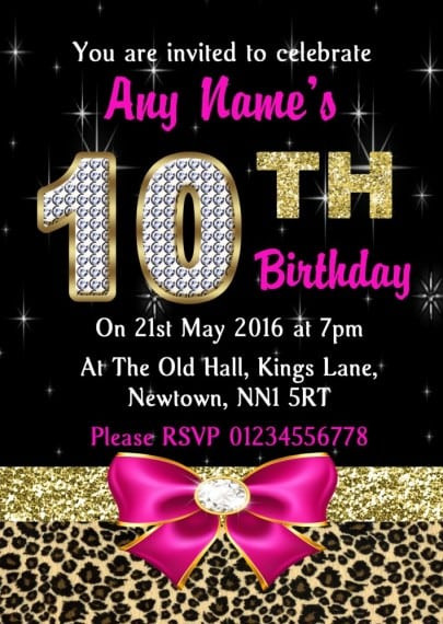 10th Birthday Invitation
 10th Birthday Invitation For Girl