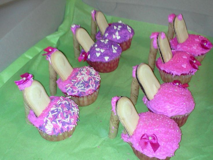 10Th Birthday Party Ideas For Girls
 The cutest high heel cupcakes I made them for my