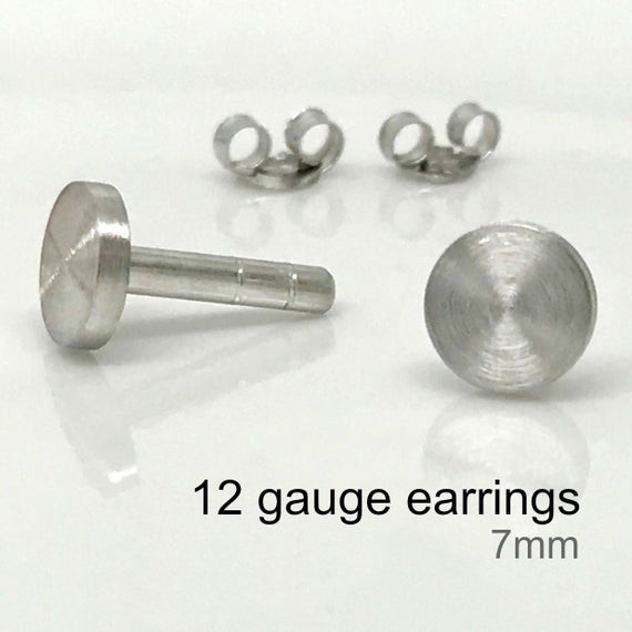 12 Gauge Earrings
 12 gauge silver stud earrings men s stud earrings