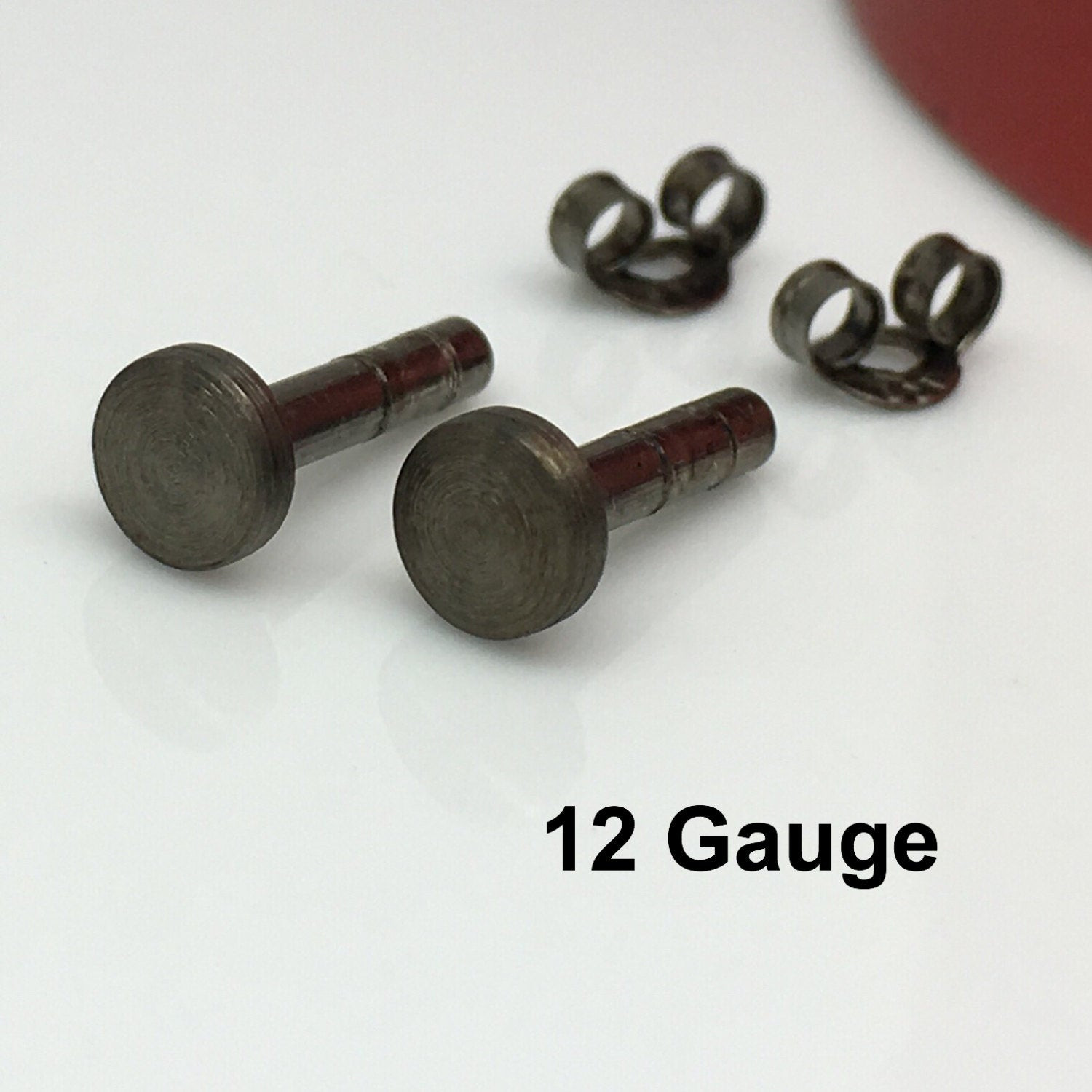 12 Gauge Earrings
 12 gauge earring dusty charcoal men s stud earrings 12
