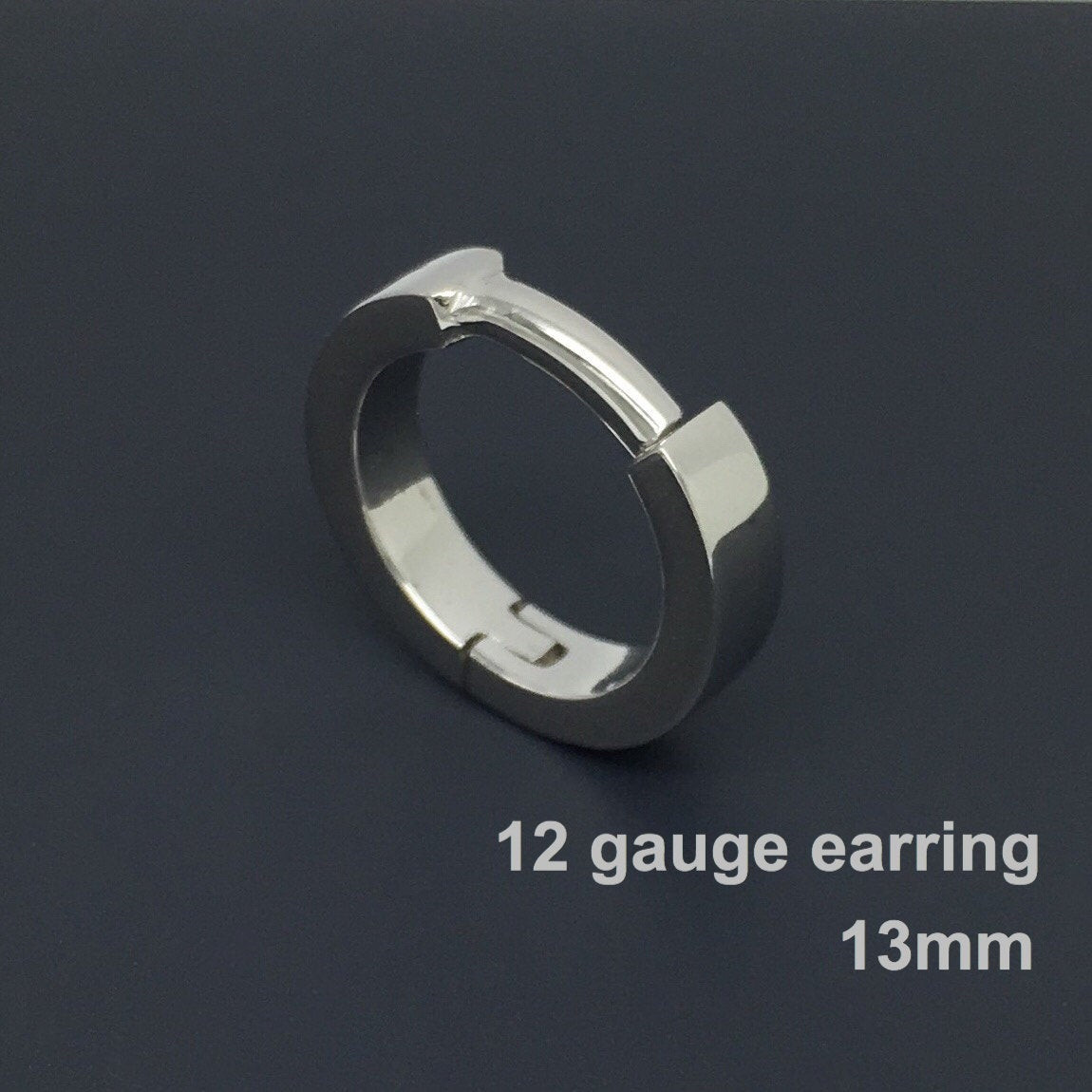 12 Gauge Earrings
 12 gauge silver hoop earrings 12G men s earrings gauged