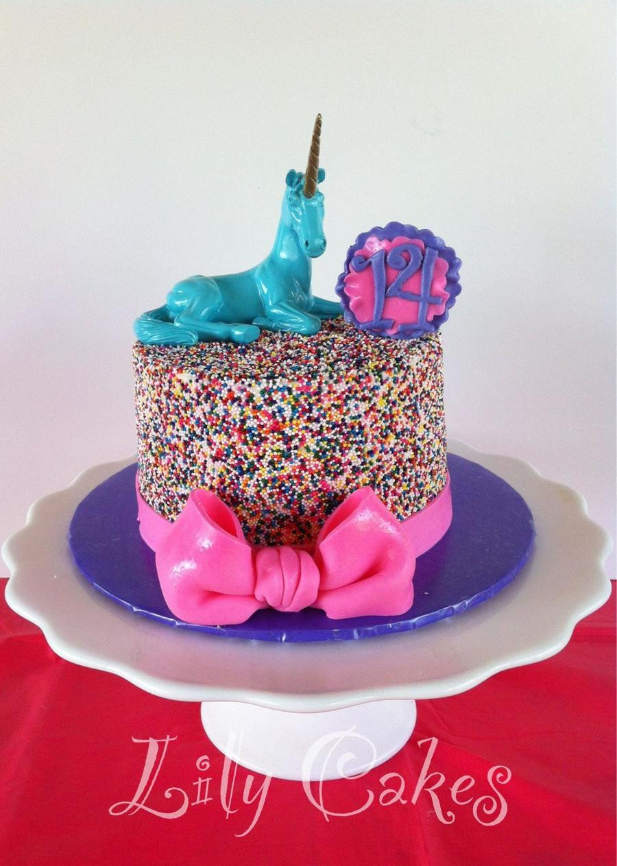 14th Birthday Cake
 Sprinkle Cake For My Daughters 14Th Birthday Unicorn From