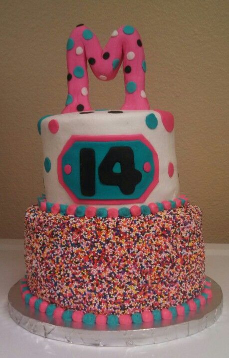 14Th Birthday Party Ideas
 my niece s 14 th birthday caket sprinkle cake uve