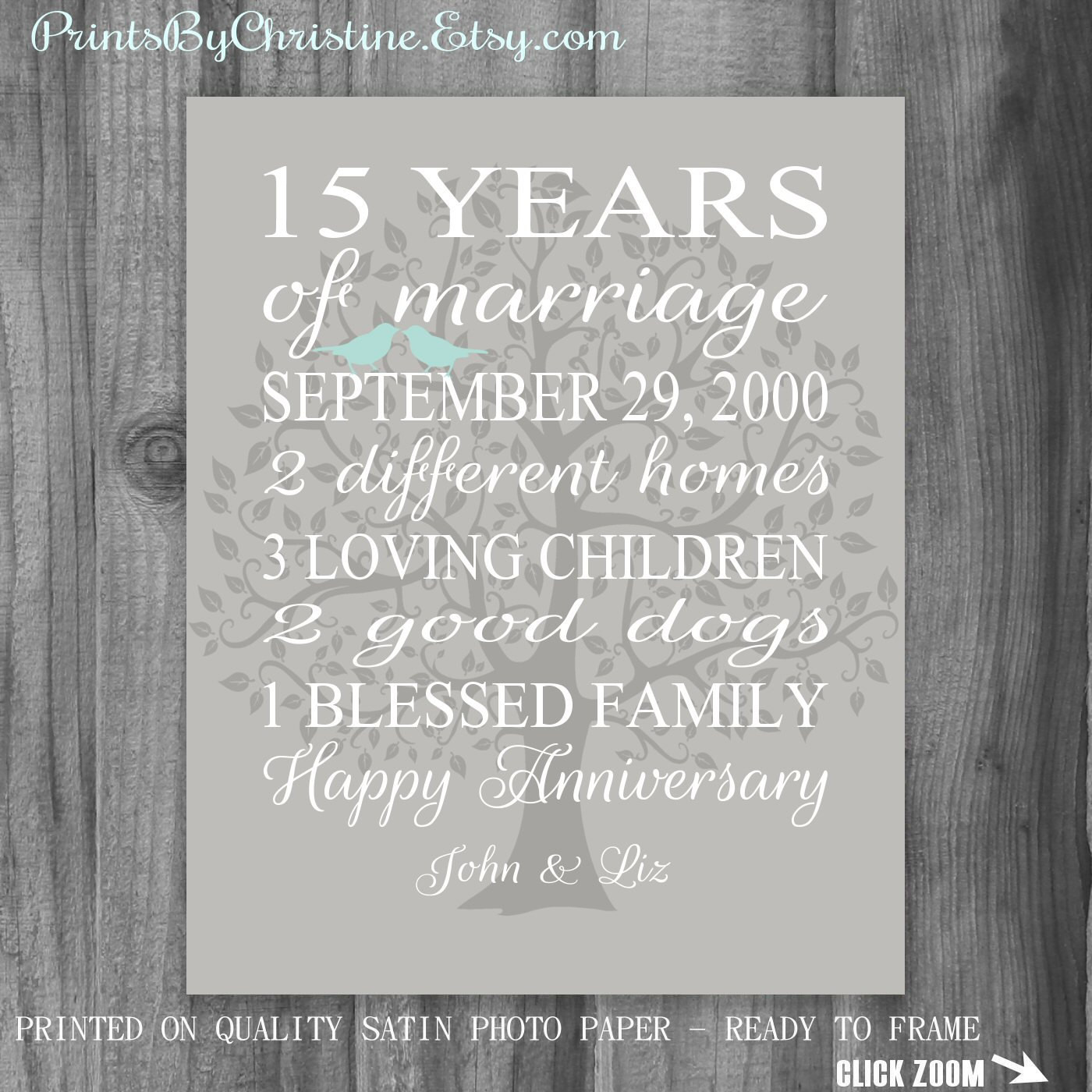 15 Year Wedding Anniversary Gift For Her
 15th Anniversary Gift Wife Anniversary Gift 15 Years