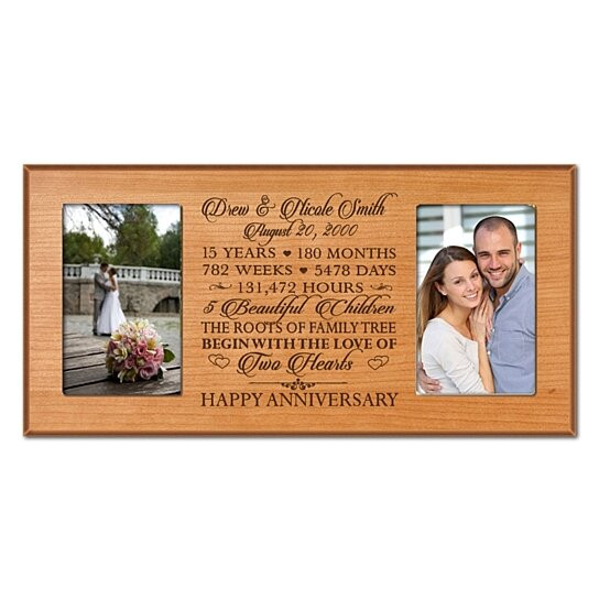 15 Year Wedding Anniversary Gift For Her
 Buy Personalized 15th Anniversary Frame Can be