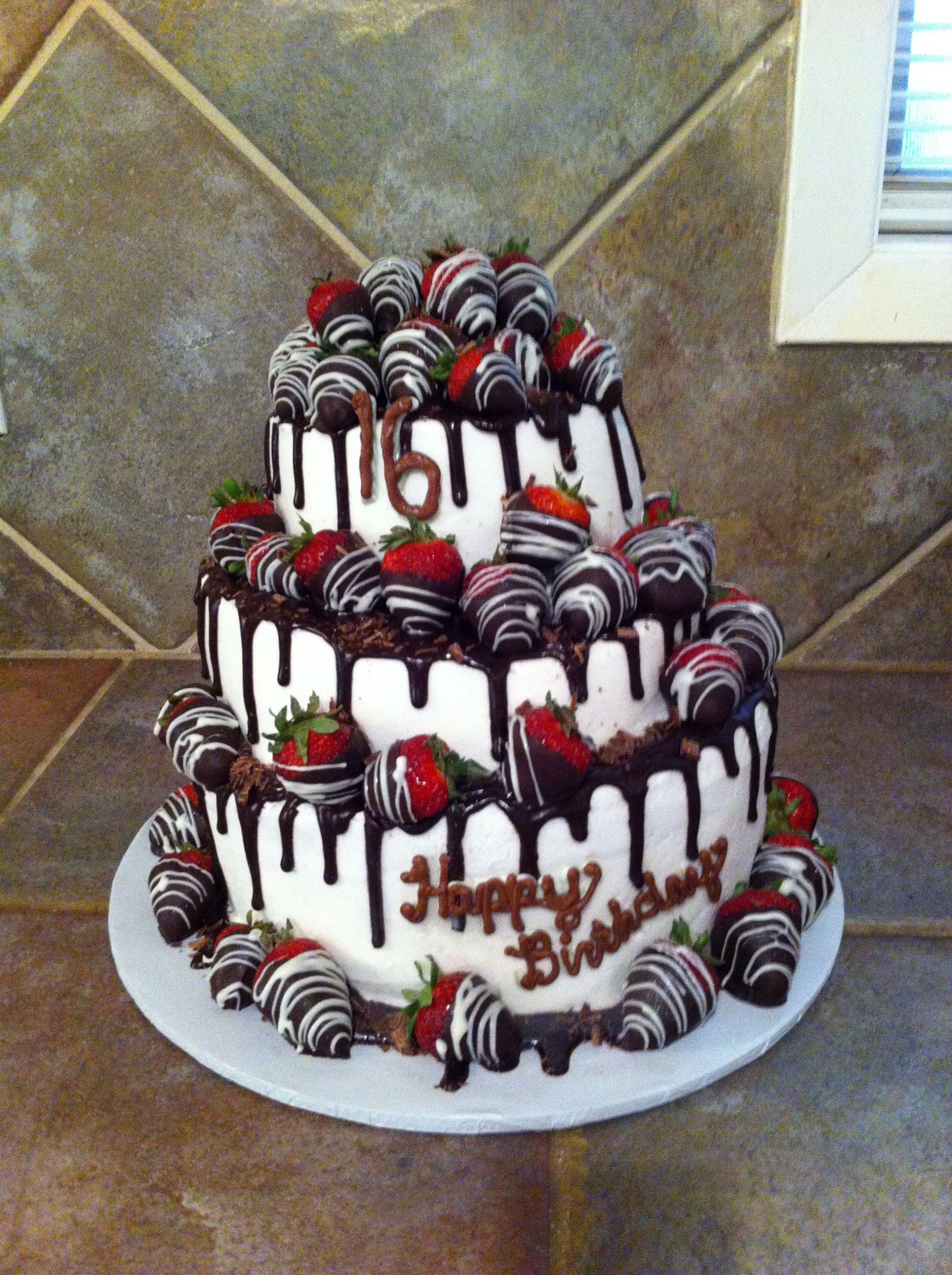 16th Birthday Cakes
 16th Birthday cake chocolate covered strawberries