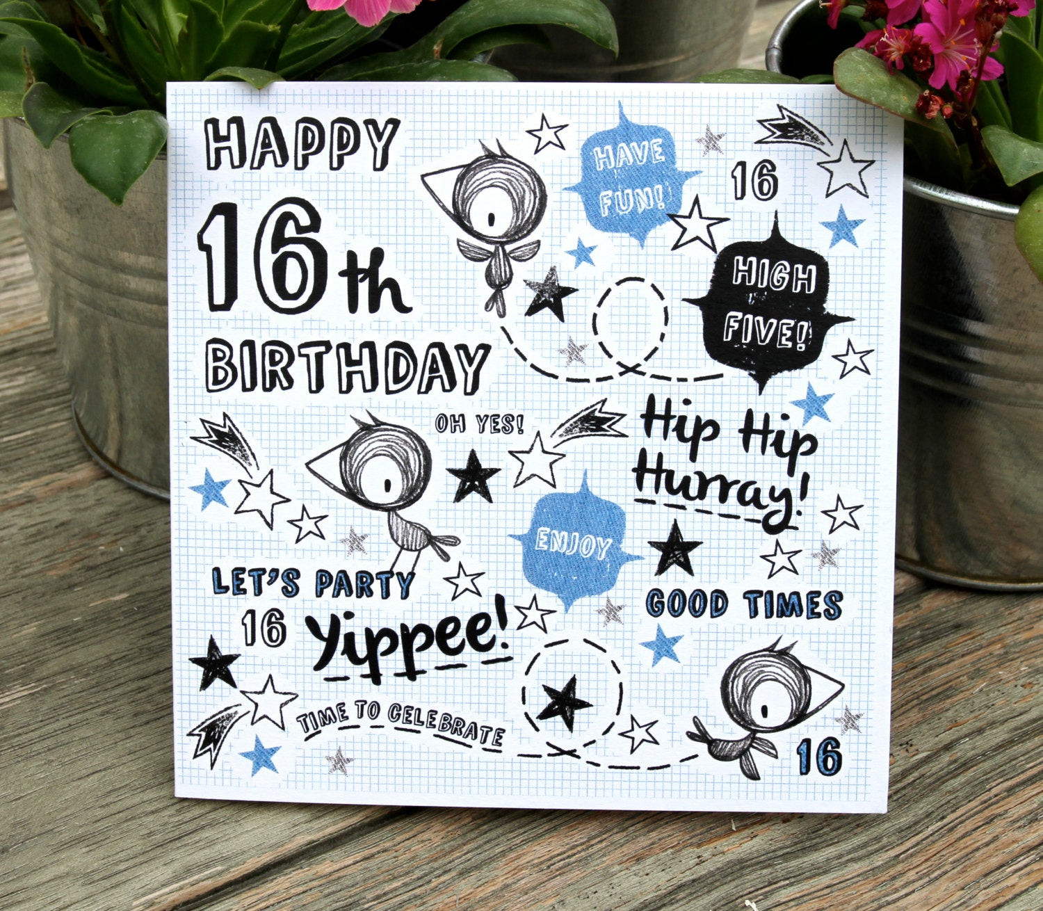 16th Birthday Cards
 Items similar to 16th Birthday Card for boys on Etsy