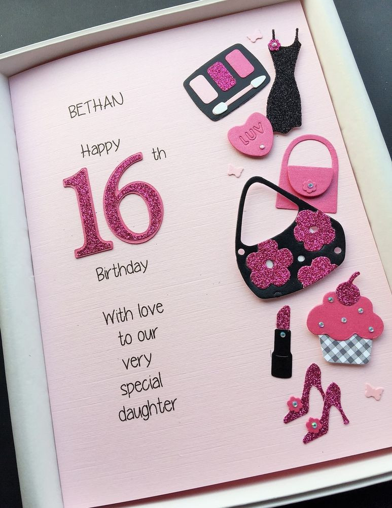 16th Birthday Cards
 16th 17th BIRTHDAY CARD for Girls Personalised Daughter