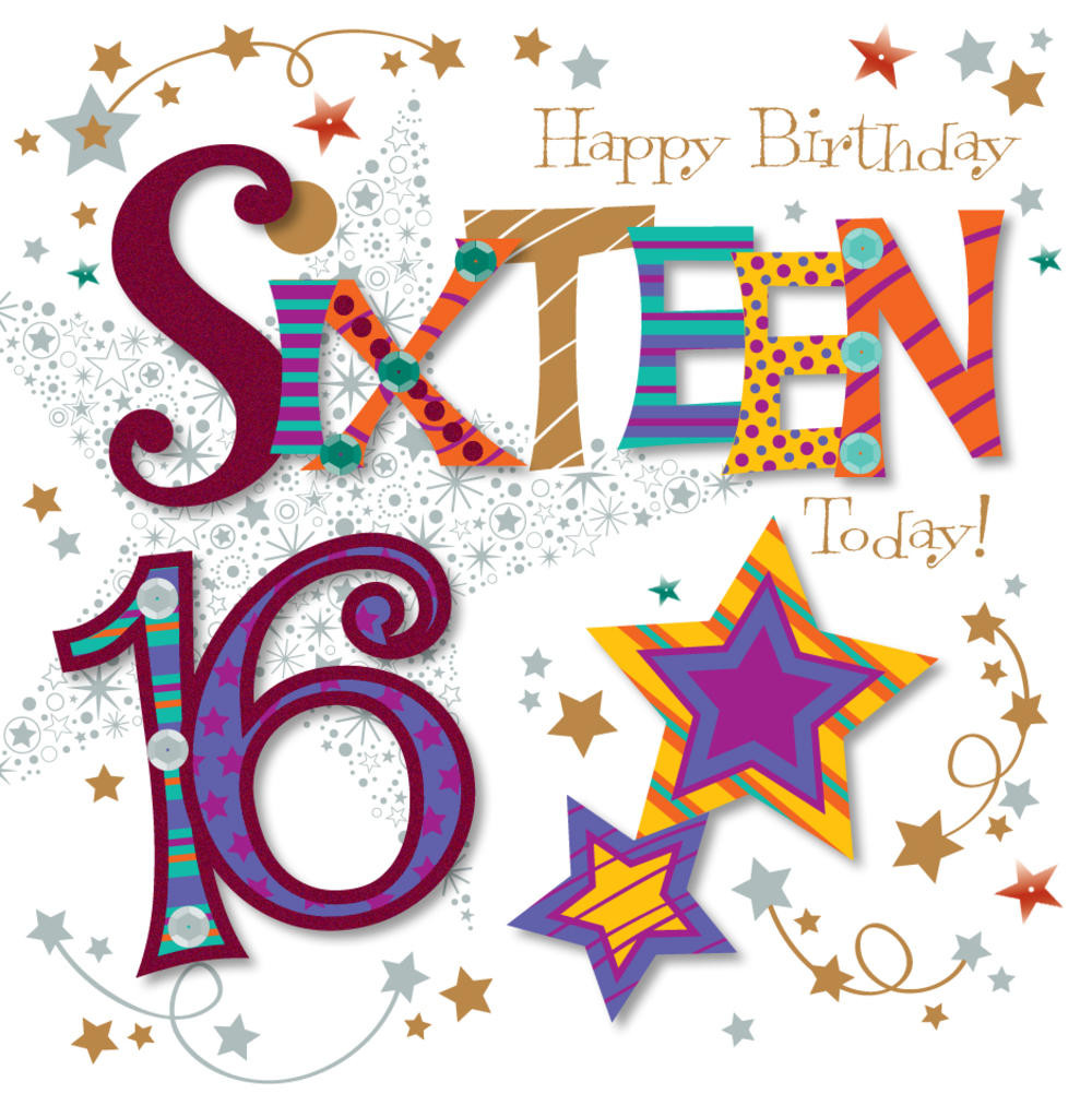 16th Birthday Cards
 Sixteen Today 16th Birthday Greeting Card Cards