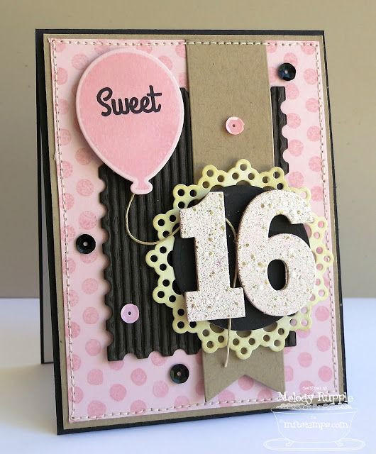 16th Birthday Cards
 A Paper Melody MFTWSC133 Sweet 16