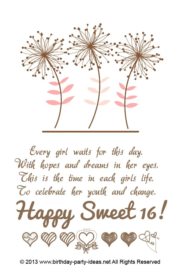 16Th Birthday Quotes
 16th Birthday Quotes For Girls QuotesGram