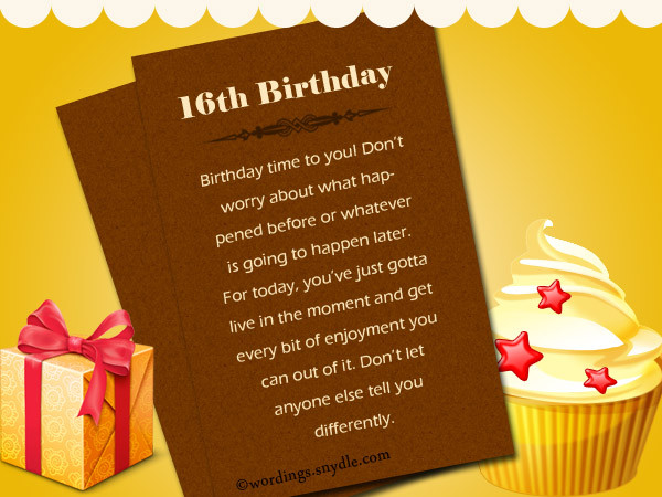 16Th Birthday Quotes
 16th Birthday Wishes Messages and Greetings Wordings