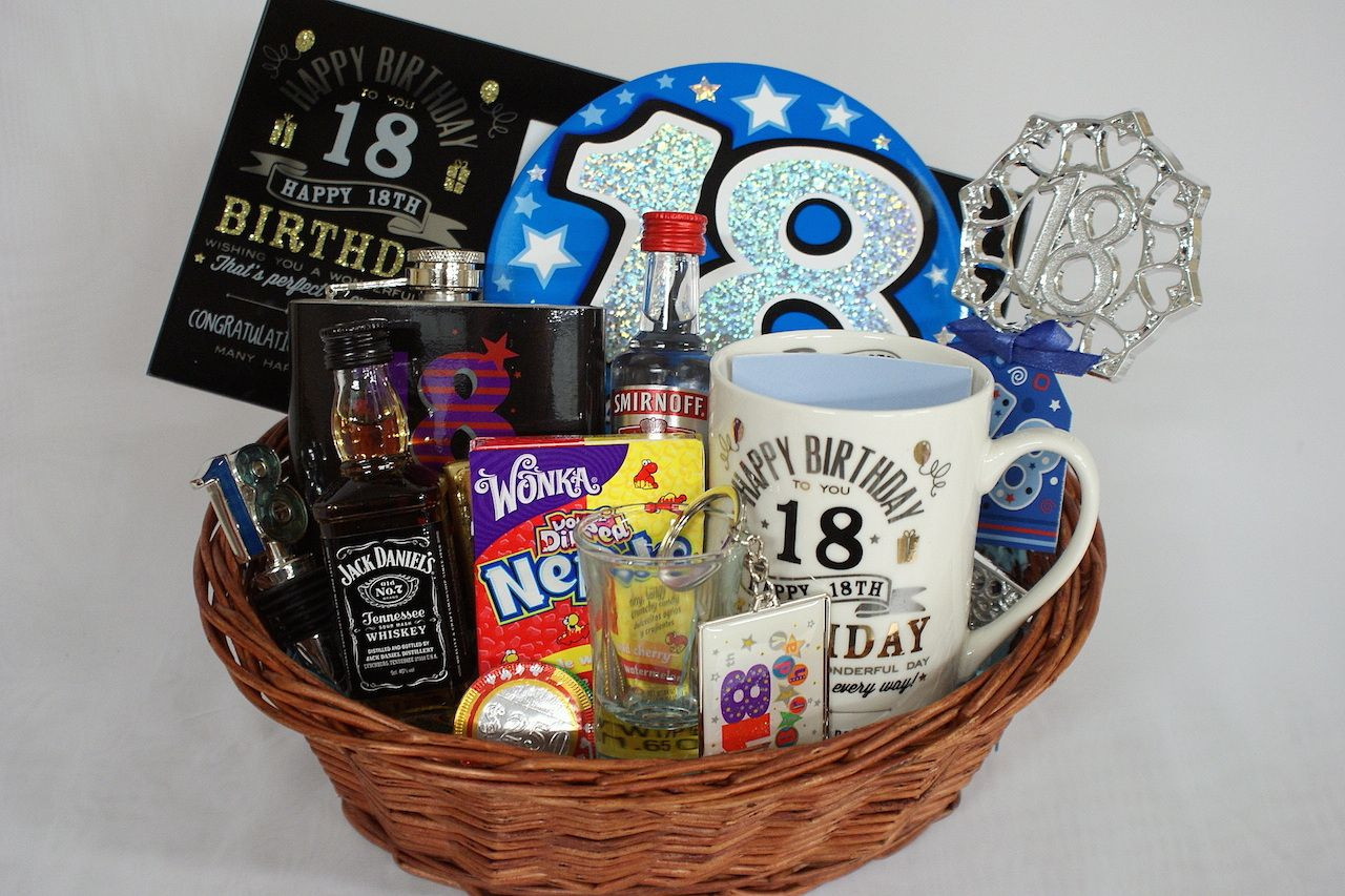 18Th Birthday Gift Ideas For Brother
 Personalised 18th Birthday Gift Basket for Boys