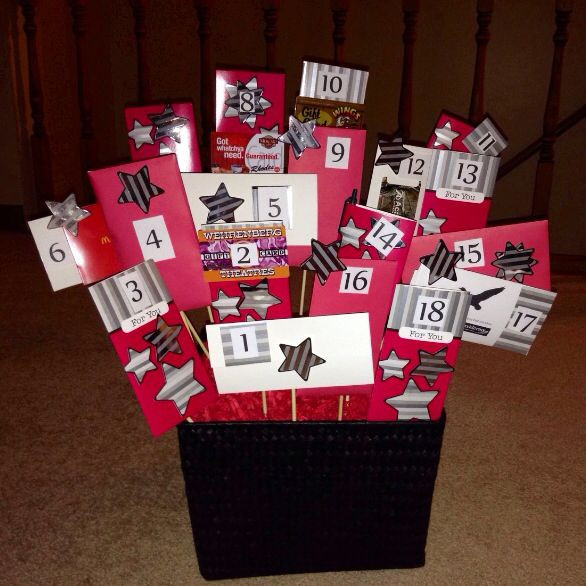 18Th Birthday Gift Ideas Girls
 This is a 18th Birthday Basket filled with 18 envelopes