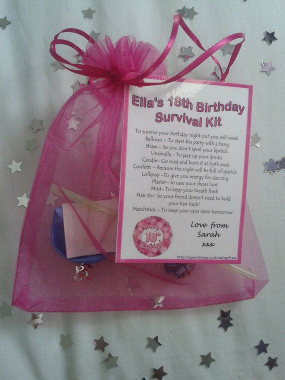 18th Birthday Gifts For Her
 18th Birthday personalised t survival bag by