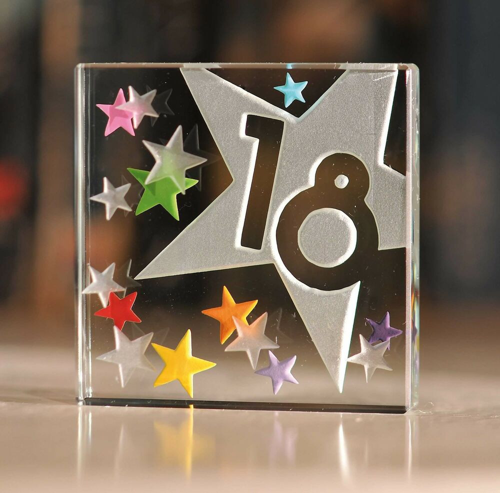 18th Birthday Gifts For Her
 Happy 18th Birthday Gifts Idea Spaceform Glass Keepsake