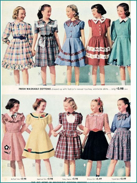 1940S Kids Fashion
 1940 s fashion sears catalogue girls dresses