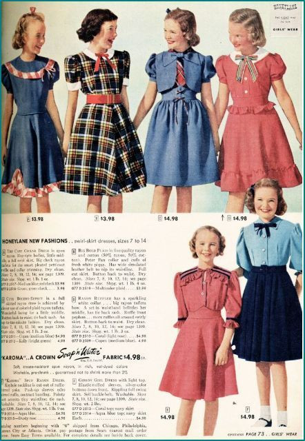 1940S Kids Fashion
 1940s sears girls dresses