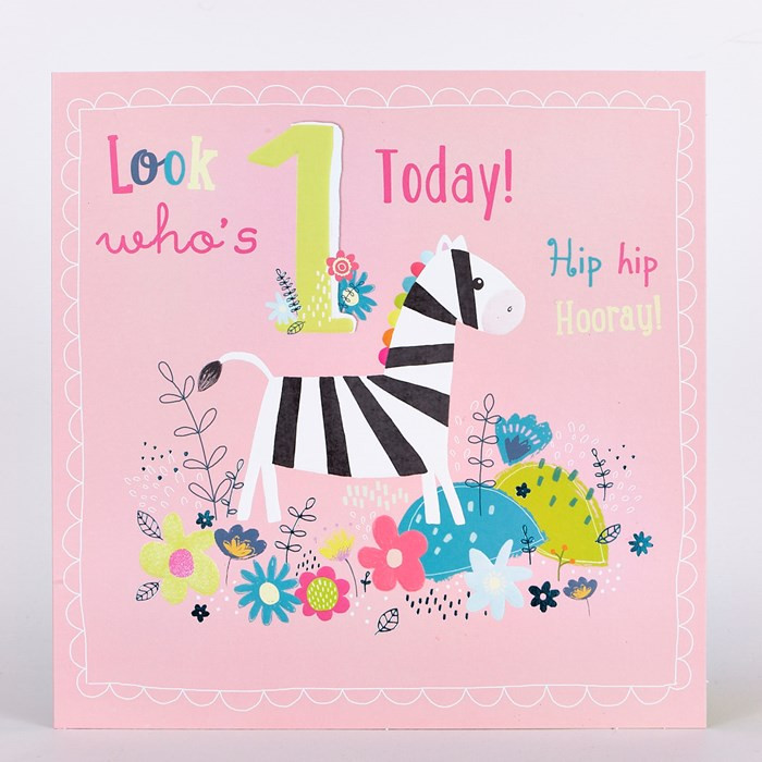 1st Birthday Cards
 Platinum Collection Birthday Card 1st Birthday Zebra £